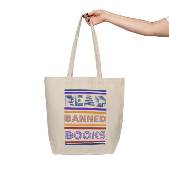 Read Banned Books Canvas Shopping Tote Printify